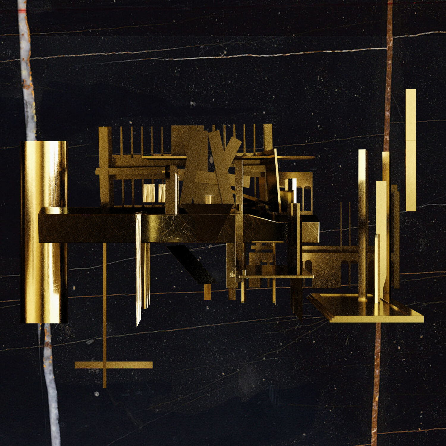 Contemporary Belgian art piece showcasing a desert scene inspired by the Sahara, with elements of digital art and artificial intelligence-generated patterns.