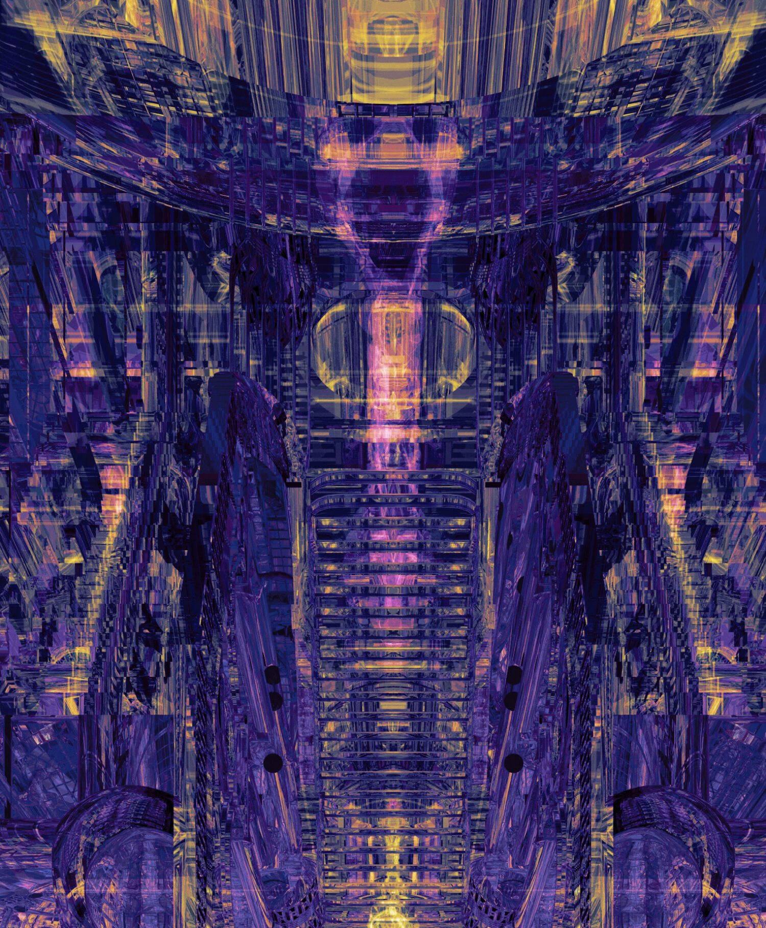 Modern art piece depicting the fusion of mythology and technology, exploring themes of self-awareness and self-empowerment.